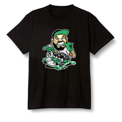 Pop Colour AJ13 Retro 'Lucky Green' - Bagg$ - Black Men T-shirt