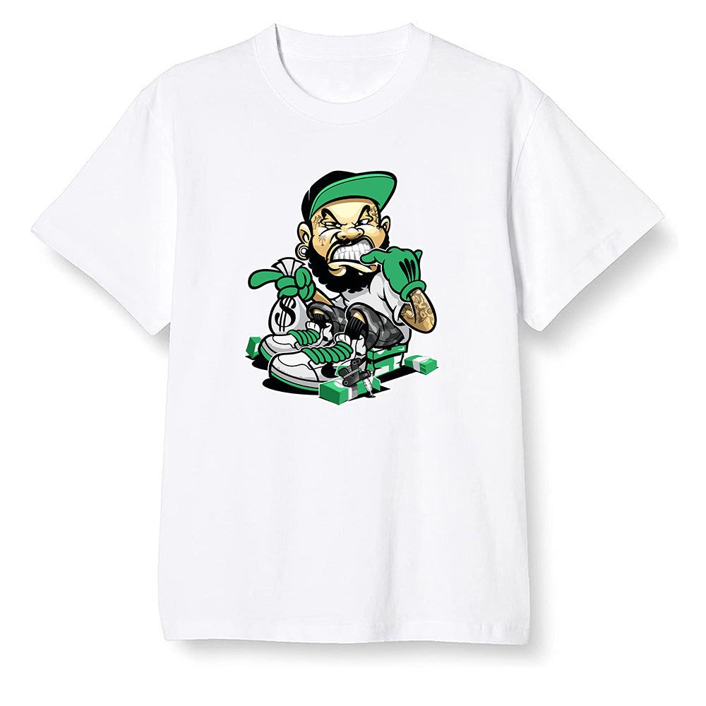 Pop Colour AJ13 Retro 'Lucky Green' - Bagg$ - White Men T-shirt