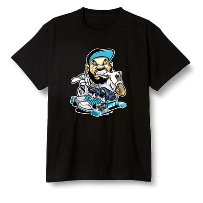Pop Colour AJ13 Retro Obsidian Powder Blue - Bagg$ - Black Men T-shirt