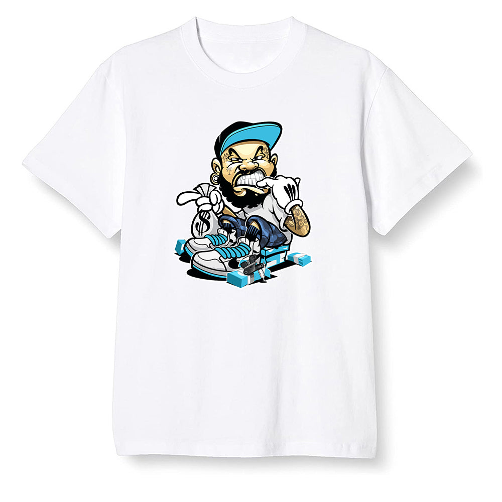 Pop Colour AJ13 Retro Obsidian Powder Blue - Bagg$ - White Men T-shirt