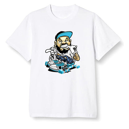 Pop Colour AJ13 Retro Obsidian Powder Blue - Bagg$ - White Men T-shirt