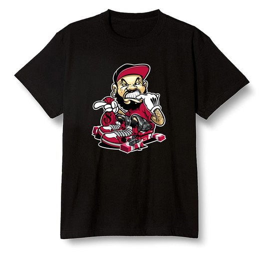 Pop Colour AJ13 Retro Gym Red Flint Grey - Bagg$ - Black Men T-shirt