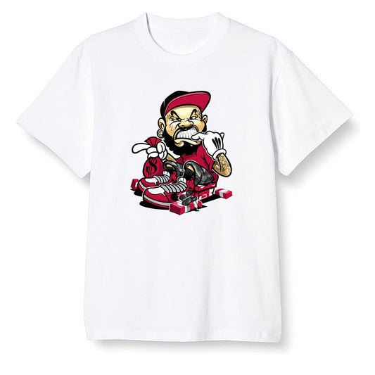 Pop Colour AJ13 Retro Gym Red Flint Grey - Bagg$ - White Men T-shirt