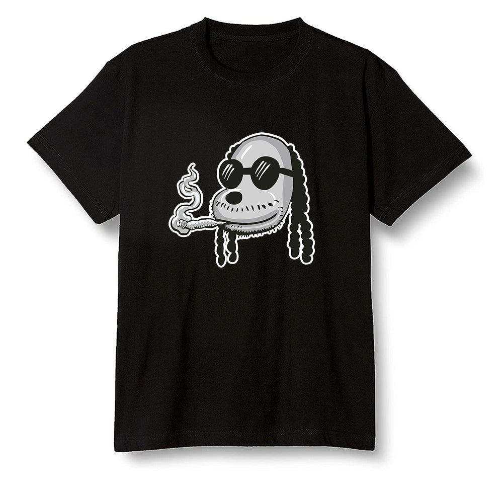 Pop Colour AJ1 High OG Silver TOE - Boring Snoop Dogg - Black Men T-shirt