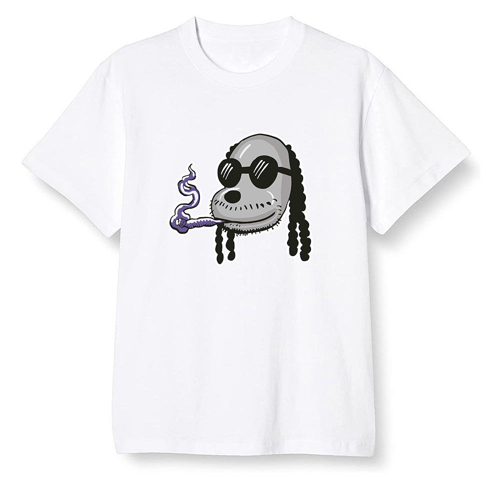 Pop Colour AJ1 High OG Court Purple - Boring Snoop Dogg - White Men T-shirt