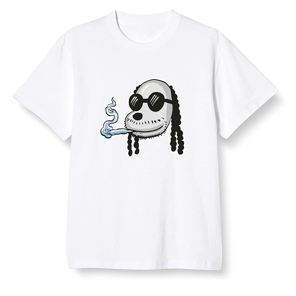 Pop Colour AJ1 Low Wolf Grey/Sail/Photon Dust/White - Boring Snoop Dogg - White Men T-shirt