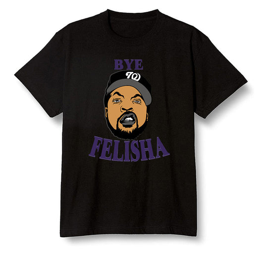 Pop Colour AJ1 Retro High OG Court Purple - Bye Felisha Movie Quote - Black Men T-shirt