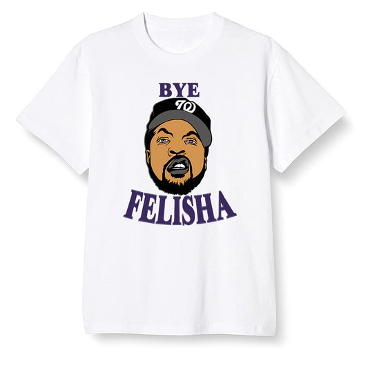 Pop Colour AJ1 Retro High OG Court Purple - Bye Felisha Movie Quote - White Men T-shirt