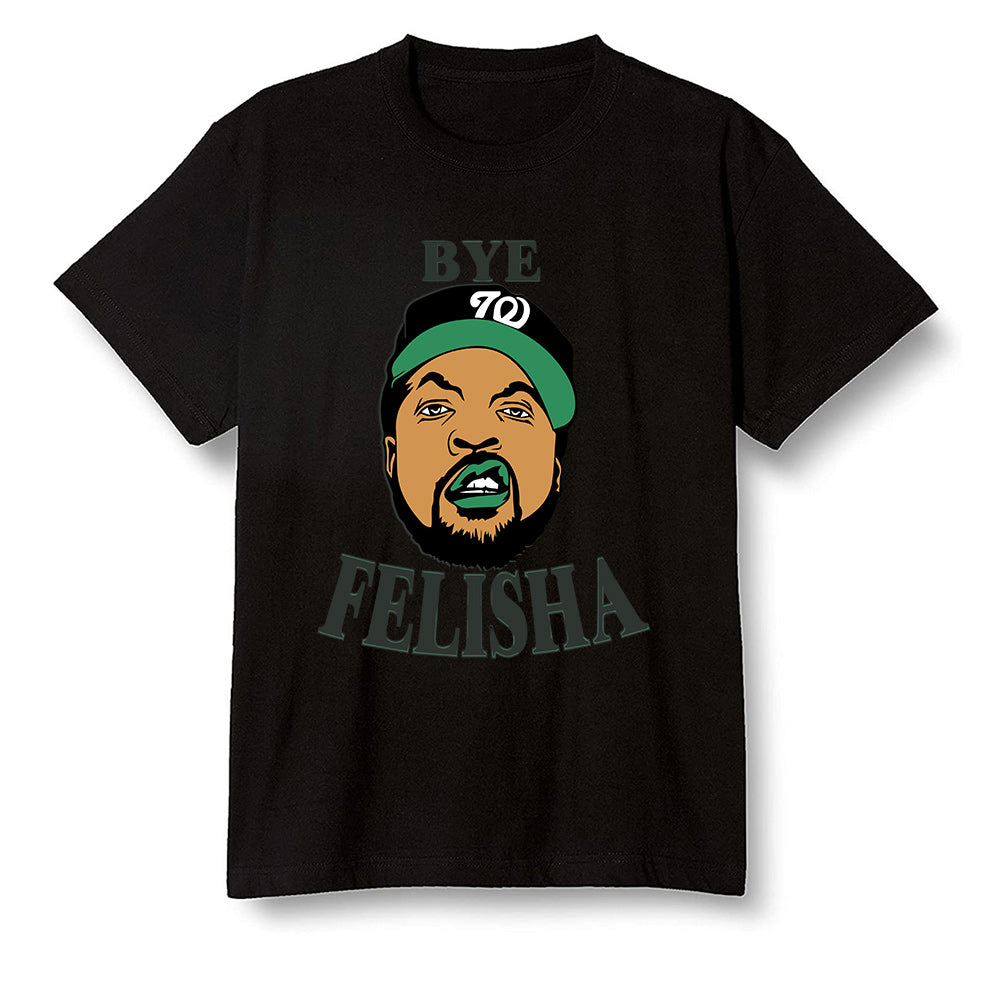 Pop Colour AJ13 Retro 'Lucky Green' - Bye Felisha Movie Quote - Black Men T-shirt