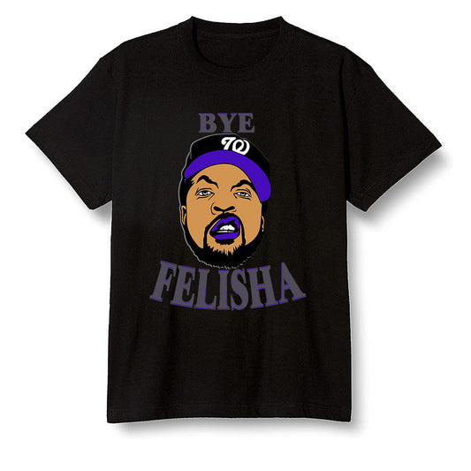 Pop Colour AJ13 Retro Court Purple - Bye Felisha Movie Quote - Black Men T-shirt
