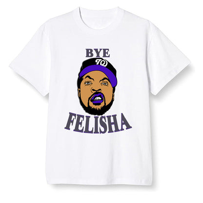 Pop Colour AJ13 Retro Court Purple - Bye Felisha Movie Quote - White Men T-shirt