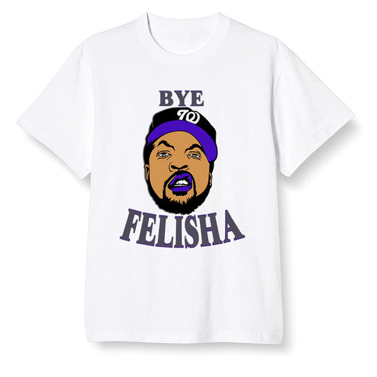 Pop Colour AJ13 Retro Court Purple - Bye Felisha Movie Quote - White Men T-shirt
