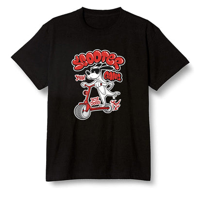Pop Colour AJ1 Retro High OG Chicago - Cartoon dog riding a scooter - Black Men T-shirt