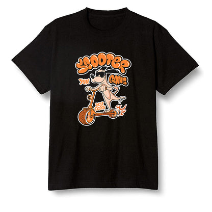 Pop Colour AJ1 Retro High OG Shattered Backboard Away - Cartoon dog riding a scooter - Black Men T-shirt