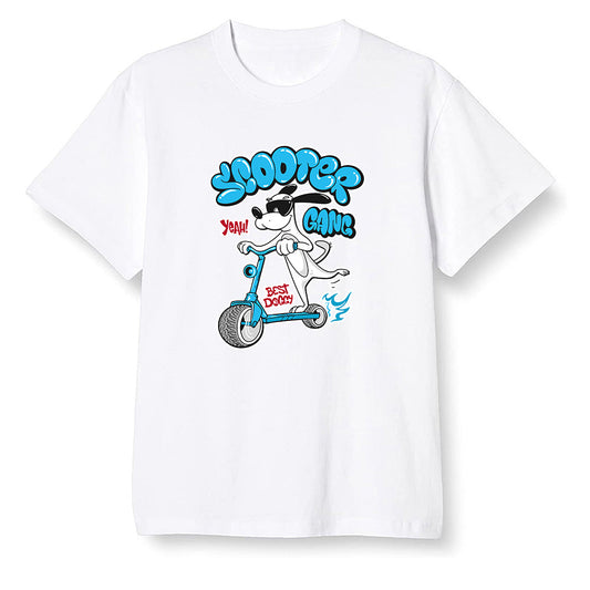 Pop Colour AJ1 NRG Joint Model - UNC - Cartoon dog riding a scooter - White Men T-shirt