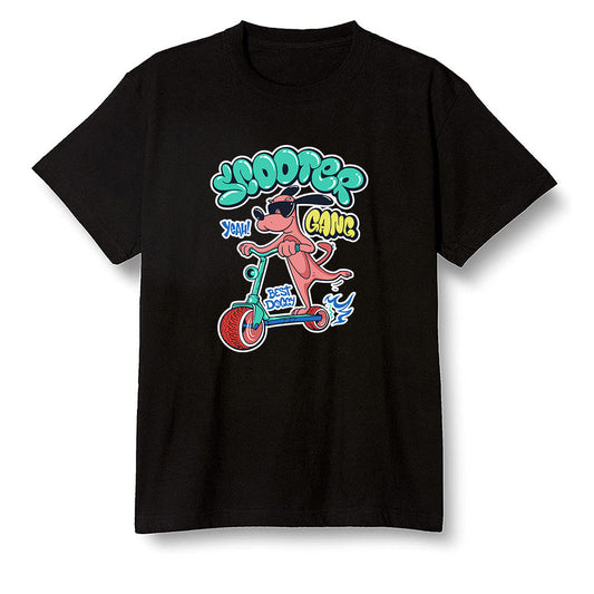Pop Colour AJ1 Retro OG High J Balvin - Colores Y Vibras - Cartoon dog riding a scooter - Black Men T-shirt