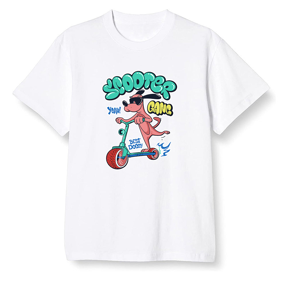 Pop Colour AJ1 Retro OG High J Balvin - Colores Y Vibras - Cartoon dog riding a scooter - White Men T-shirt