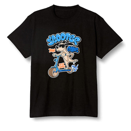 Pop Colour AJ1 Retro High OG PRO Prototype - Cartoon dog riding a scooter - Black Men T-shirt