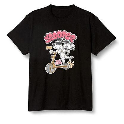 Pop Colour AJ13 Retro CNY - Cartoon dog riding a scooter - Black Men T-shirt