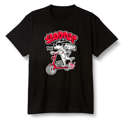 Pop Colour AJ6 Retro White Infrared - Cartoon dog riding a scooter - Black Men T-shirt