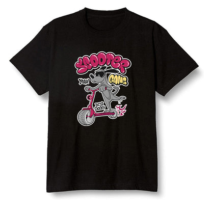 Pop Colour AJ6 Retro Bordeaux - Cartoon dog riding a scooter - Black Men T-shirt