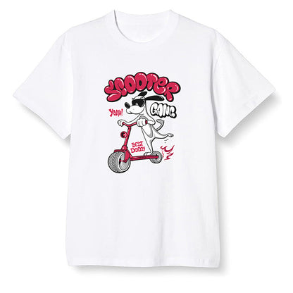 Pop Colour AJ6 Retro Carmine - Cartoon dog riding a scooter - White Men T-shirt