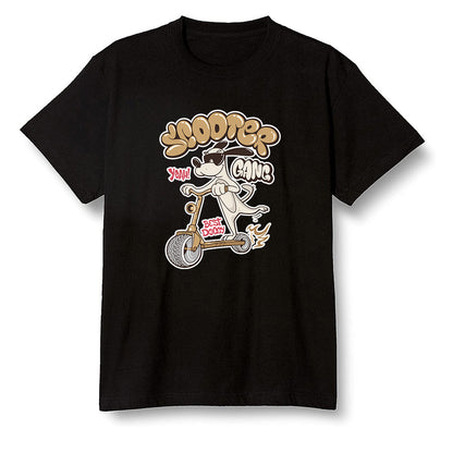 Pop Colour AJ6 Retro Quai 54 - Sail Gum - Cartoon dog riding a scooter - Black Men T-shirt