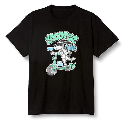 Pop Colour AJ6 Tiffany Blue - Cartoon dog riding a scooter - Black Men T-shirt