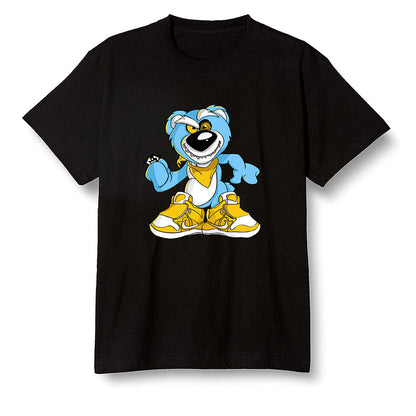 Pop Colour AJ1 Retro Low 'West Coast' White/Varsity Maize-University Blue - Crazy bear - Black Men T-shirt