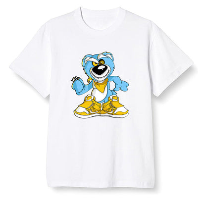 Pop Colour AJ1 Retro Low 'West Coast' White/Varsity Maize-University Blue - Crazy bear - White Men T-shirt