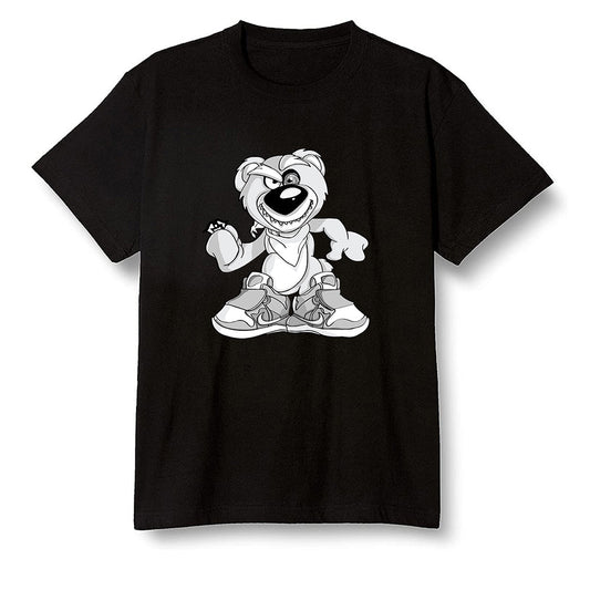Pop Colour AJ1 Low Triple White - Crazy bear - Black Men T-shirt