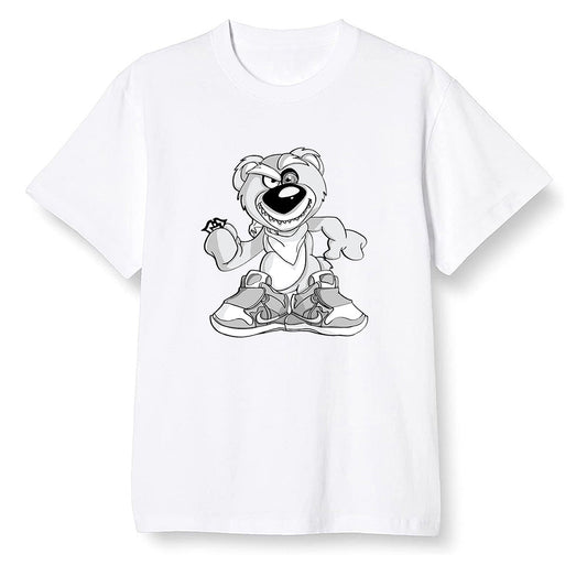 Pop Colour AJ1 Low Triple White - Crazy bear - White Men T-shirt