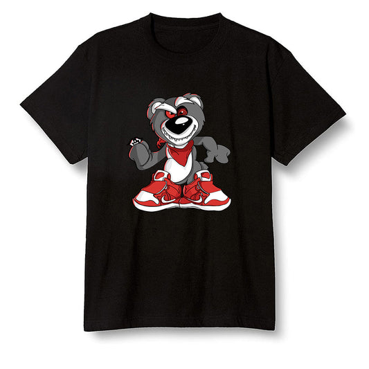 Pop Colour AJ1 Low Black Toe - Crazy bear - Black Men T-shirt