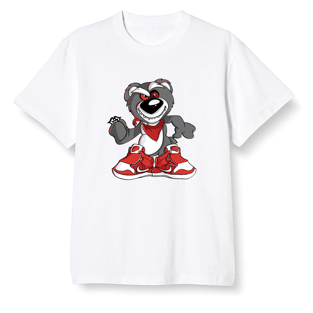 Pop Colour AJ1 Low Black Toe - Crazy bear - White Men T-shirt