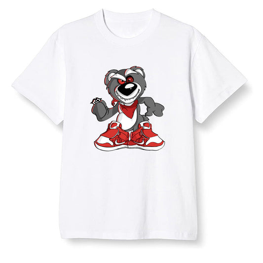 Pop Colour AJ1 Low Black Toe - Crazy bear - White Men T-shirt