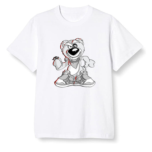 Pop Colour AJ1 Low GS Light Smoke Grey - Crazy bear - White Men T-shirt