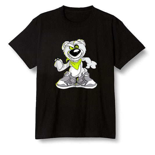 Pop Colour AJ1 Mid Grey Volt - Crazy bear - Black Men T-shirt