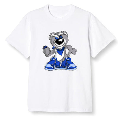 Pop Colour AJ1 Mid Hyper Royal - Crazy bear - White Men T-shirt