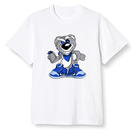 Pop Colour AJ1 Mid Hyper Royal - Crazy bear - White Men T-shirt