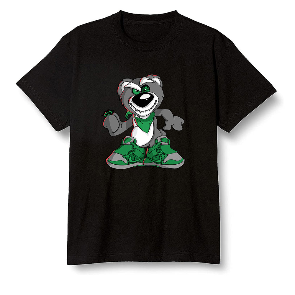 Pop Colour AJ1 Retro High OG Pine Green J10456 - Crazy bear - Black Men T-shirt