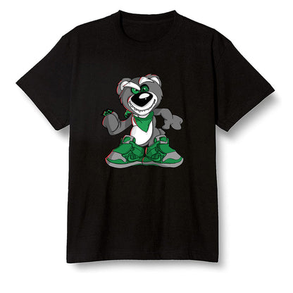 Pop Colour AJ1 Retro High OG Pine Green J10456 - Crazy bear - Black Men T-shirt