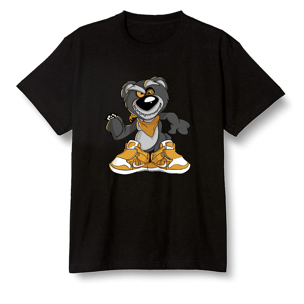 Pop Colour AJ1 Retro High OGetallic Gold - Crazy bear - Black Men T-shirt