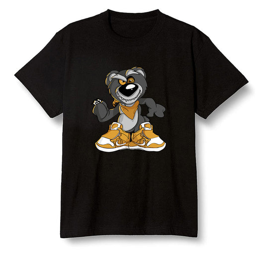 Pop Colour AJ1 Retro High OGetallic Gold - Crazy bear - Black Men T-shirt