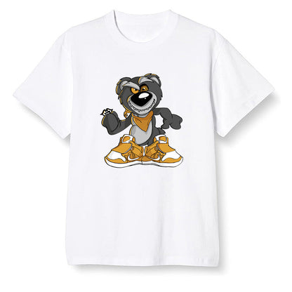 Pop Colour AJ1 Retro High OGetallic Gold - Crazy bear - White Men T-shirt