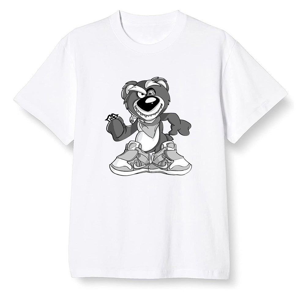Pop Colour AJ1 Retro High OG Rebellionaire - Crazy bear - White Men T-shirt