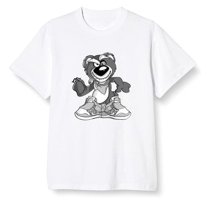 Pop Colour AJ1 Retro High OG Rebellionaire - Crazy bear - White Men T-shirt