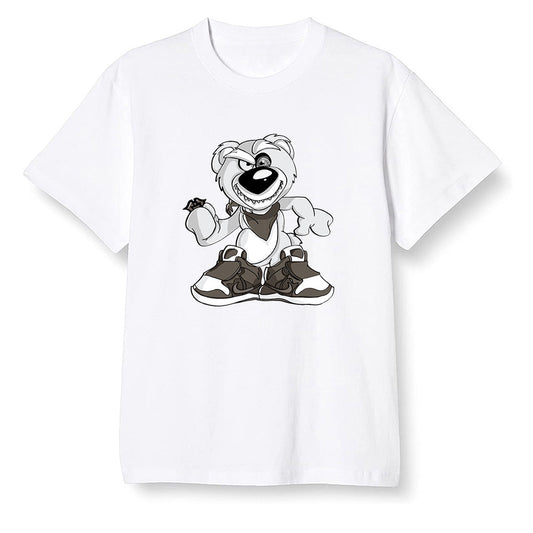 Pop Colour AJ1 Retro High Dark Mocha - Crazy bear - White Men T-shirt