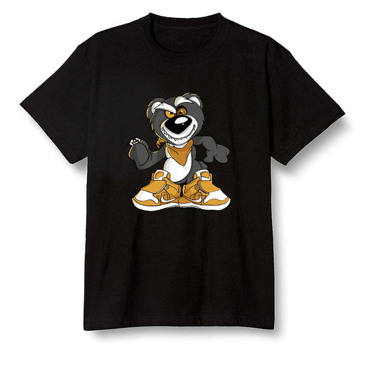 Pop Colour AJ1 Retro High OG Yellow Ochre - Crazy bear - Black Men T-shirt