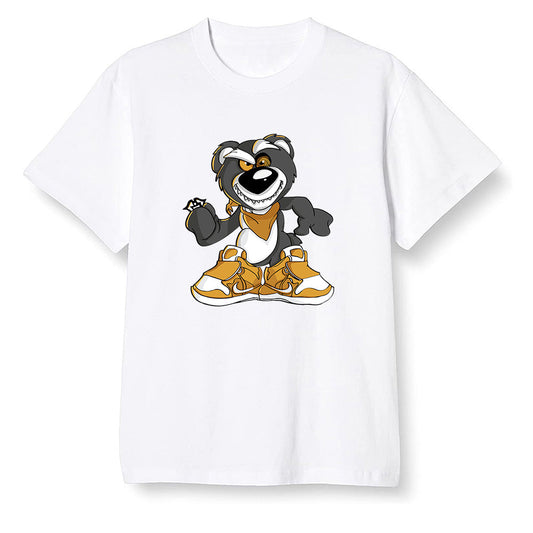Pop Colour AJ1 Retro High OG Yellow Ochre - Crazy bear - White Men T-shirt
