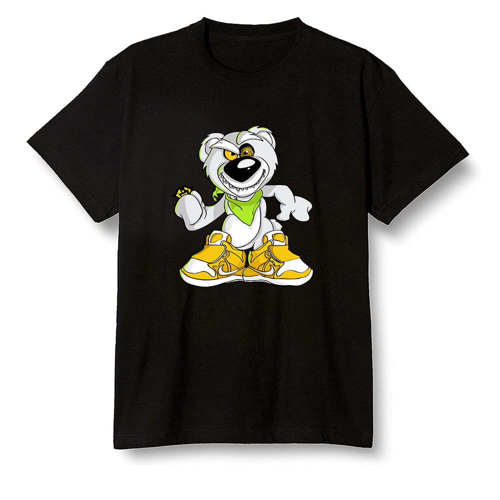 Pop Colour AJ1 Retro High OG Volt Gold - Crazy bear - Black Men T-shirt